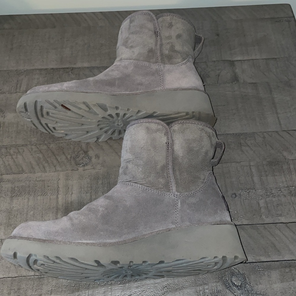 Authentic Ugg Gray Elevated Heel Ankle Boots Size… - image 2